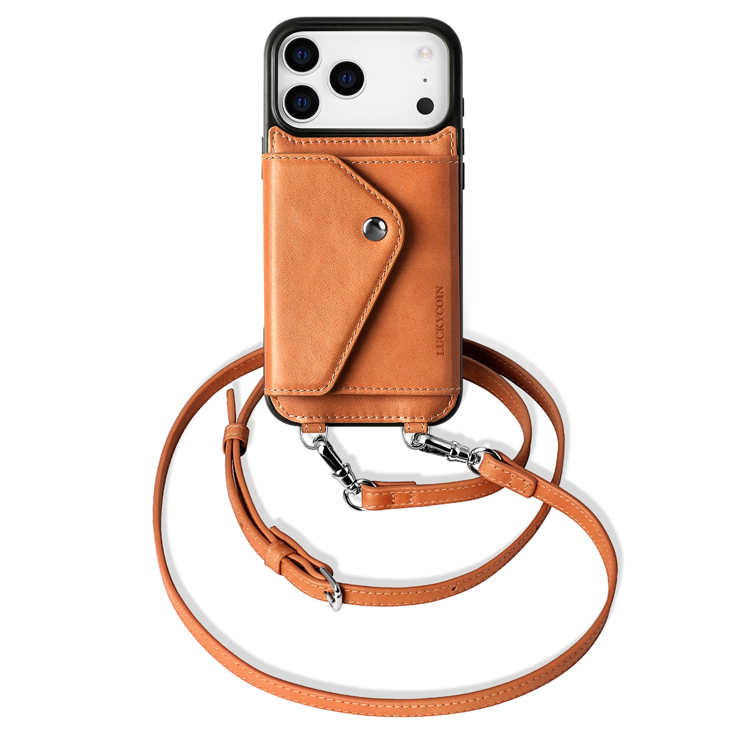 iPhone Crossbody Wallet Case | Vintage Brown Leather | LUCKYCOIN iPhone Crossbody Wallet Case | Vintage Brown Leather | LUCKYCOIN
