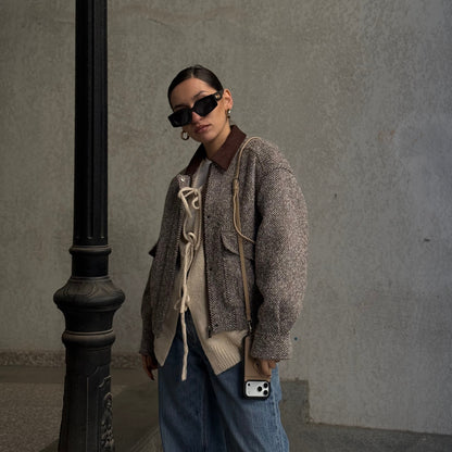 IPHONE CROSSBODY CASE | BEIGE PEBBLED